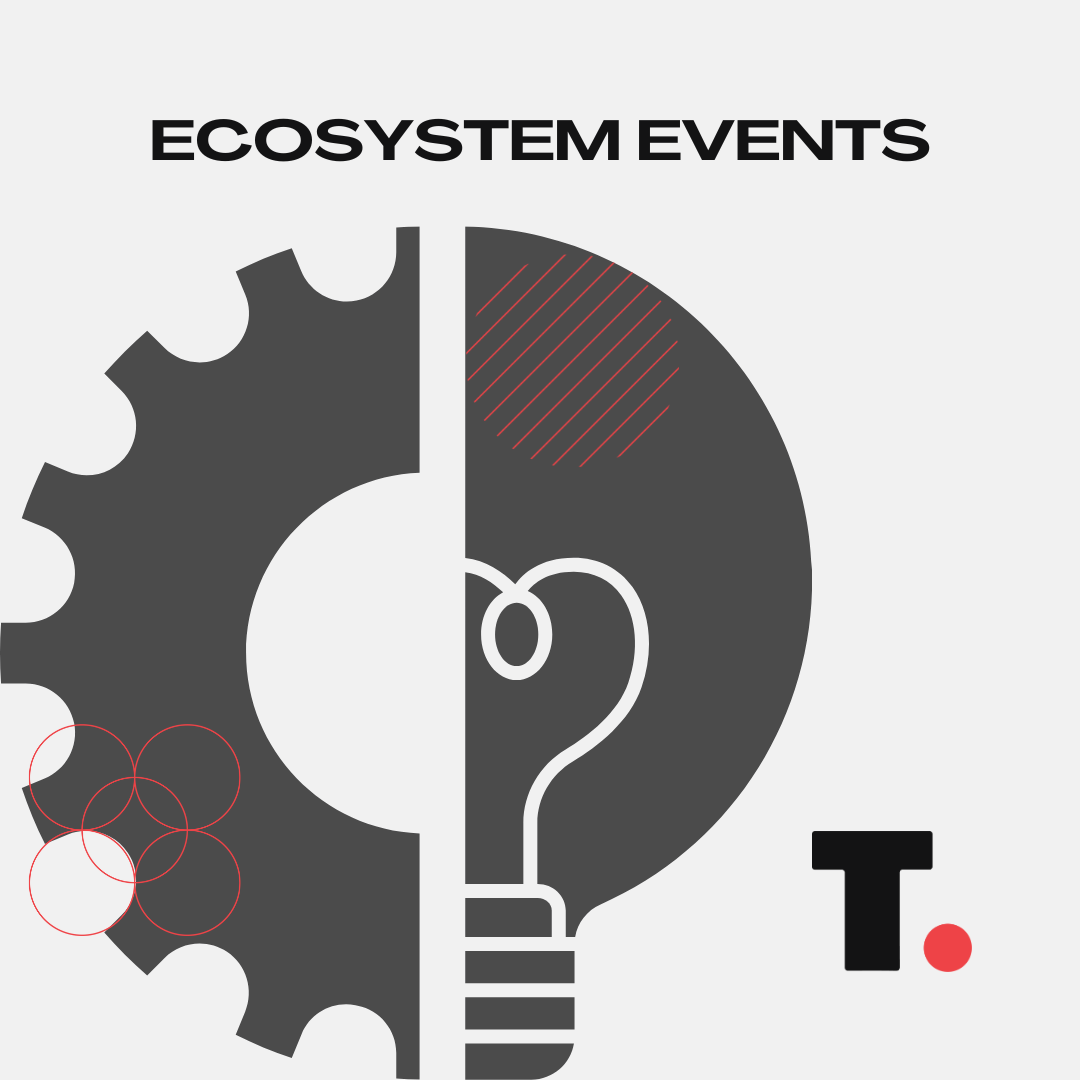 Graphic of settings and event with T logo